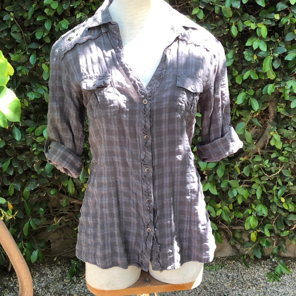 Button Down Blouse Size M (It’ A Small Medium) - image 3
